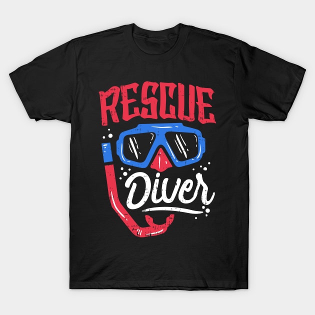 RESCUE DIVER: Rescue Diver Scuba Diving Gift T-Shirt by woormle